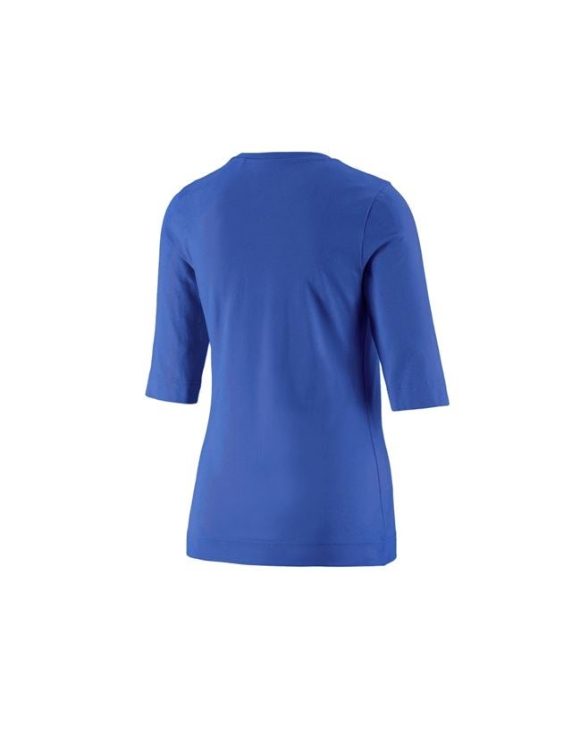 Tuin-/ Land-/ Bosbouw: e.s. Shirt 3/4-mouw cotton stretch, dames + korenblauw 1