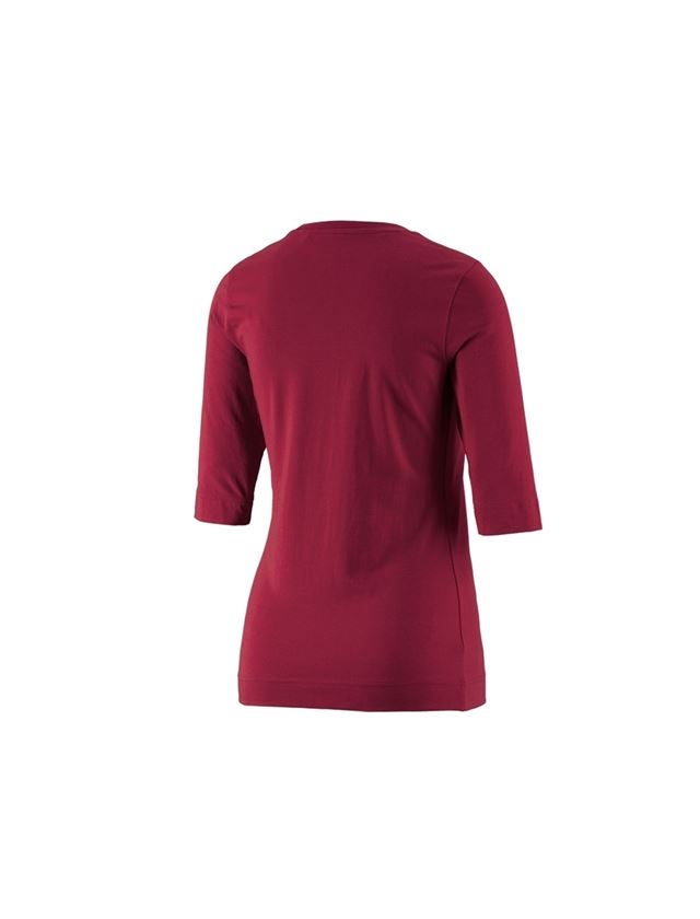 Bovenkleding: e.s. Shirt 3/4-mouw cotton stretch, dames + bordeaux 1