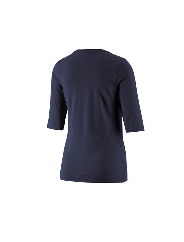 Bovenkleding: e.s. Shirt 3/4-mouw cotton stretch, dames + donkerblauw 1