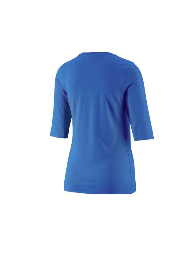 Bovenkleding: e.s. Shirt 3/4-mouw cotton stretch, dames + gentiaanblauw 3