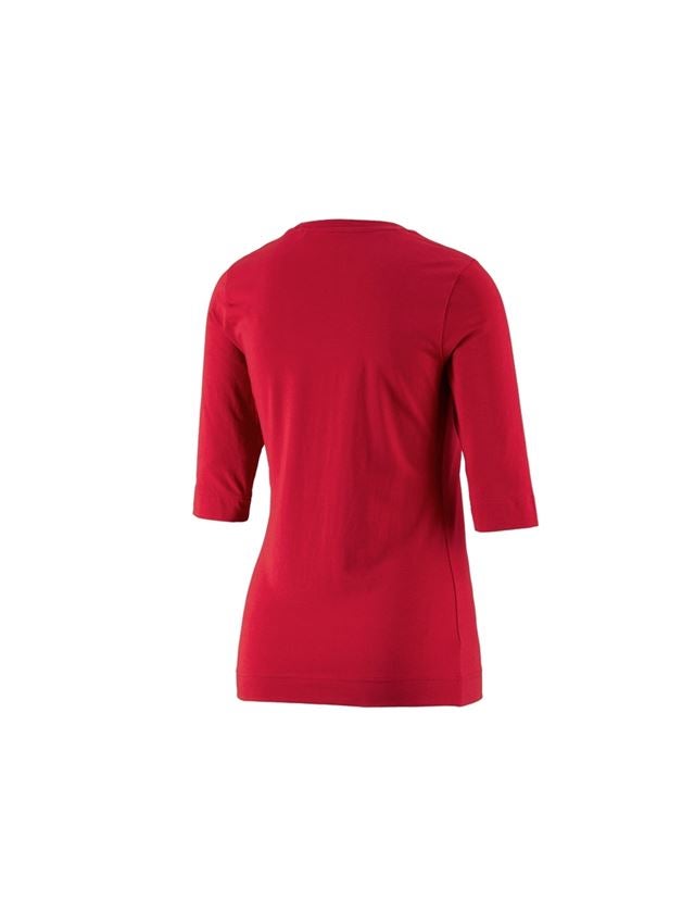 Bovenkleding: e.s. Shirt 3/4-mouw cotton stretch, dames + vuurrood 1
