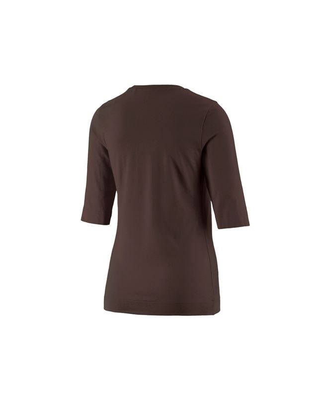 Tuin-/ Land-/ Bosbouw: e.s. Shirt 3/4-mouw cotton stretch, dames + kastanje 1