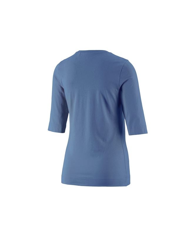 Tuin-/ Land-/ Bosbouw: e.s. Shirt 3/4-mouw cotton stretch, dames + kobalt 1