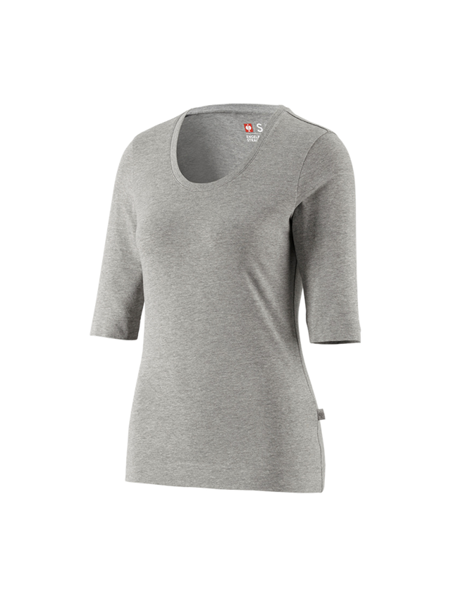 Loodgieter / Installateurs: e.s. Shirt 3/4-mouw cotton stretch, dames + grijs mêlee