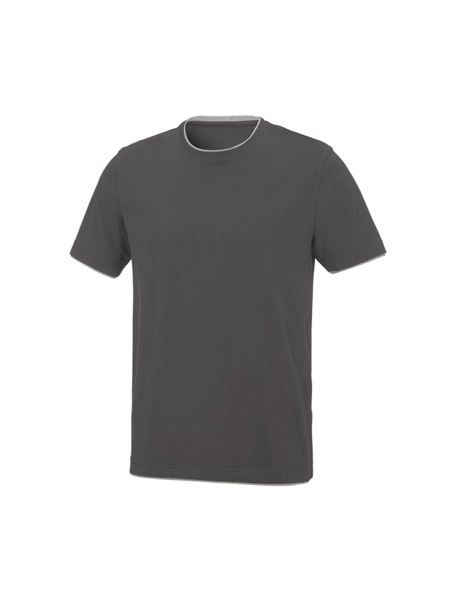 Bovenkleding: e.s. T-Shirt cotton stretch Layer + antraciet/platina