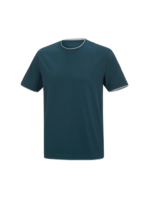 Onderwerpen: e.s. T-Shirt cotton stretch Layer + zeeblauw/platina