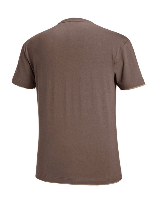 Tuin-/ Land-/ Bosbouw: e.s. T-Shirt cotton stretch Layer + kastanje/hazelnoot 3
