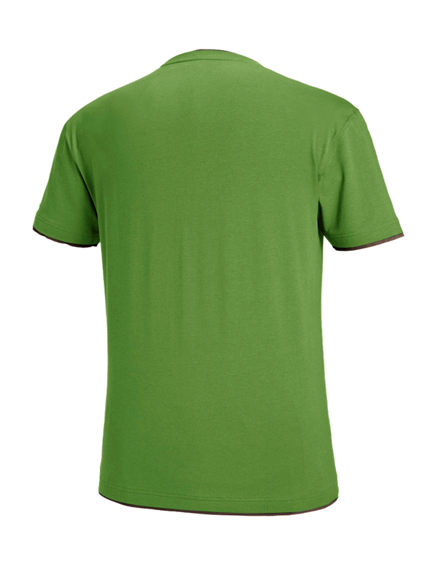 Bovenkleding: e.s. T-Shirt cotton stretch Layer + zeegroen/kastanje 3