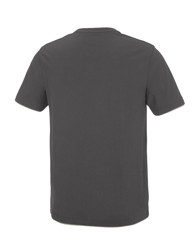 Bovenkleding: e.s. T-Shirt cotton stretch Layer + antraciet/platina 1