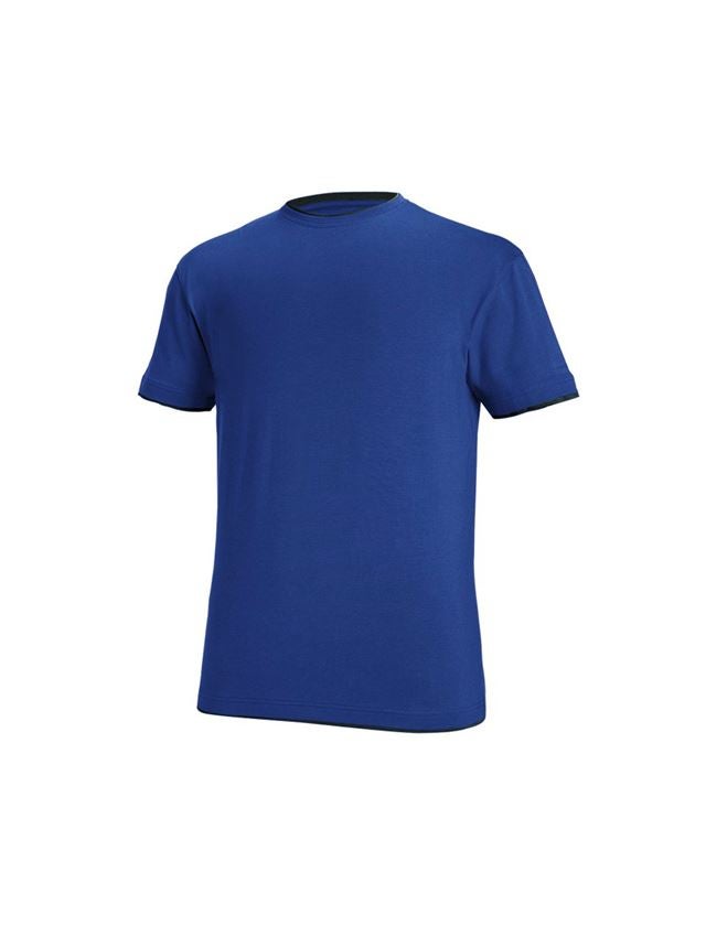 Tuin-/ Land-/ Bosbouw: e.s. T-Shirt cotton stretch Layer + korenblauw/zwart 2