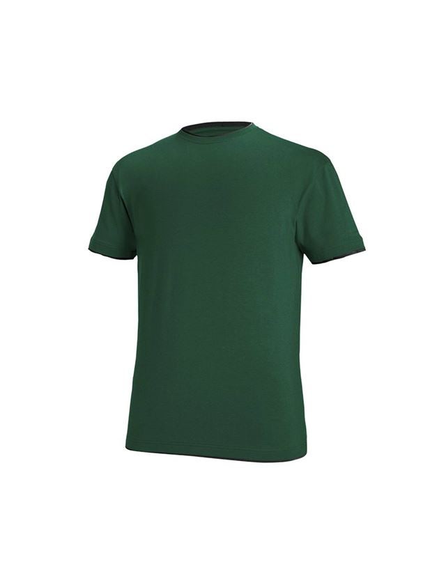 Tuin-/ Land-/ Bosbouw: e.s. T-Shirt cotton stretch Layer + groen/zwart 2