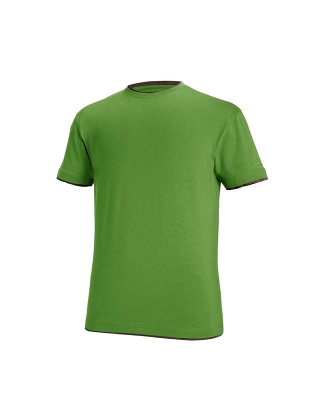 Tuin-/ Land-/ Bosbouw: e.s. T-Shirt cotton stretch Layer + zeegroen/kastanje 2
