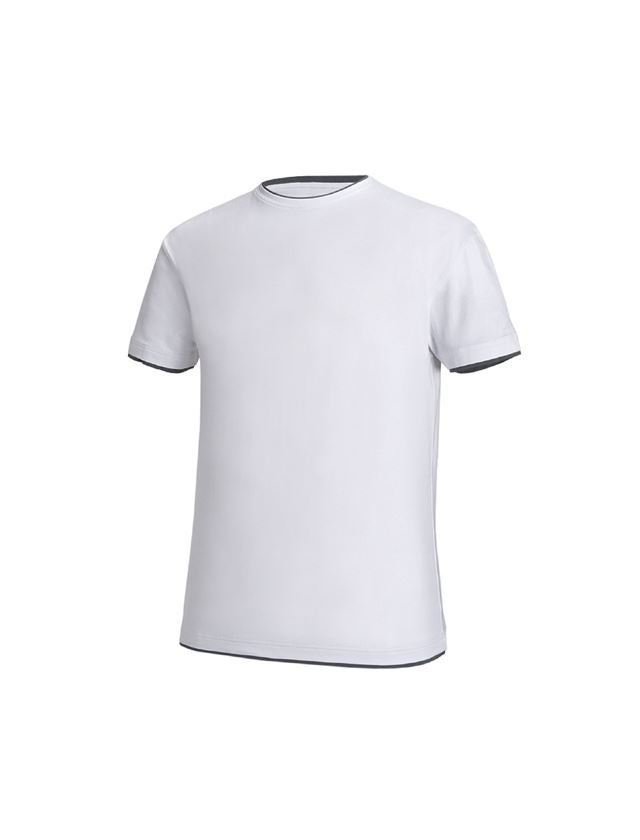 Bovenkleding: e.s. T-Shirt cotton stretch Layer + wit/grijs 1