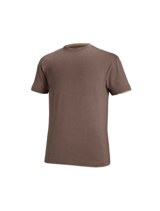 Tuin-/ Land-/ Bosbouw: e.s. T-Shirt cotton stretch Layer + kastanje/hazelnoot 2