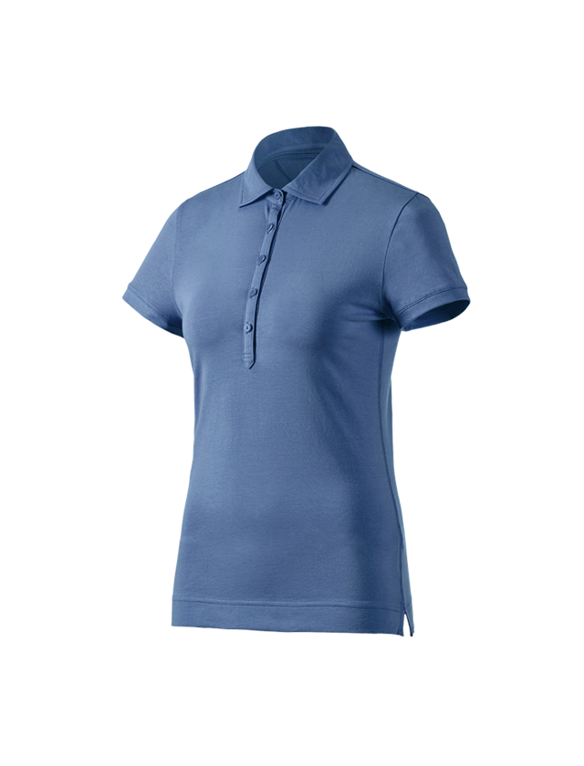 Bovenkleding: e.s. Polo-Shirt cotton stretch, dames + kobalt