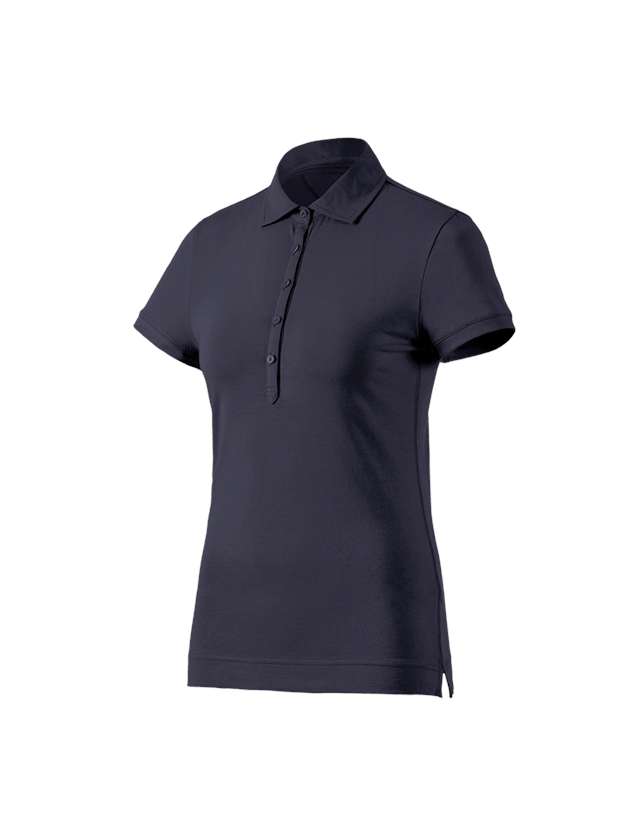 Bovenkleding: e.s. Polo-Shirt cotton stretch, dames + donkerblauw