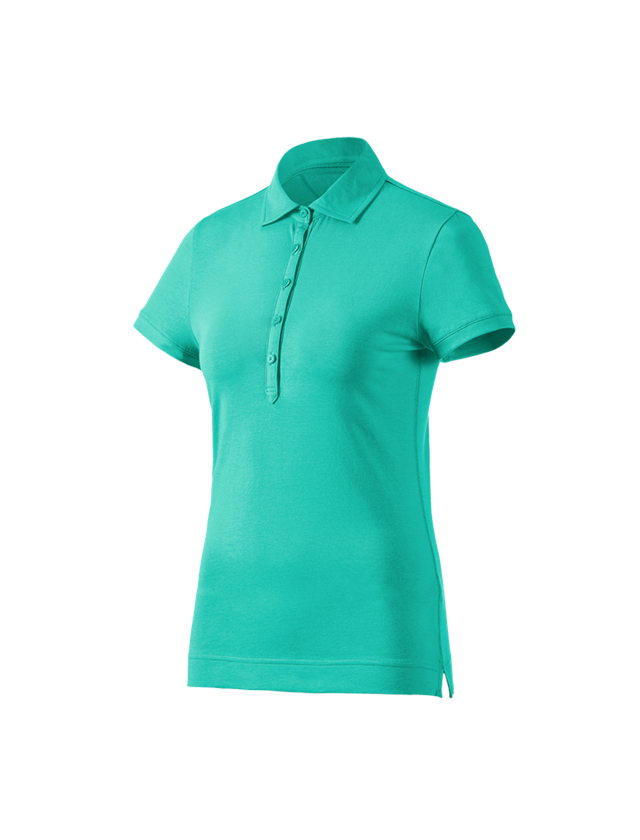 Bovenkleding: e.s. Polo-Shirt cotton stretch, dames + lagune