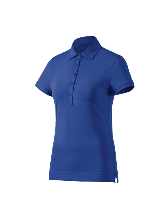 Bovenkleding: e.s. Polo-Shirt cotton stretch, dames + korenblauw