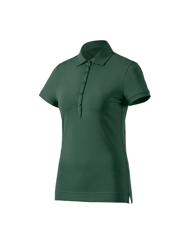Bovenkleding: e.s. Polo-Shirt cotton stretch, dames + groen