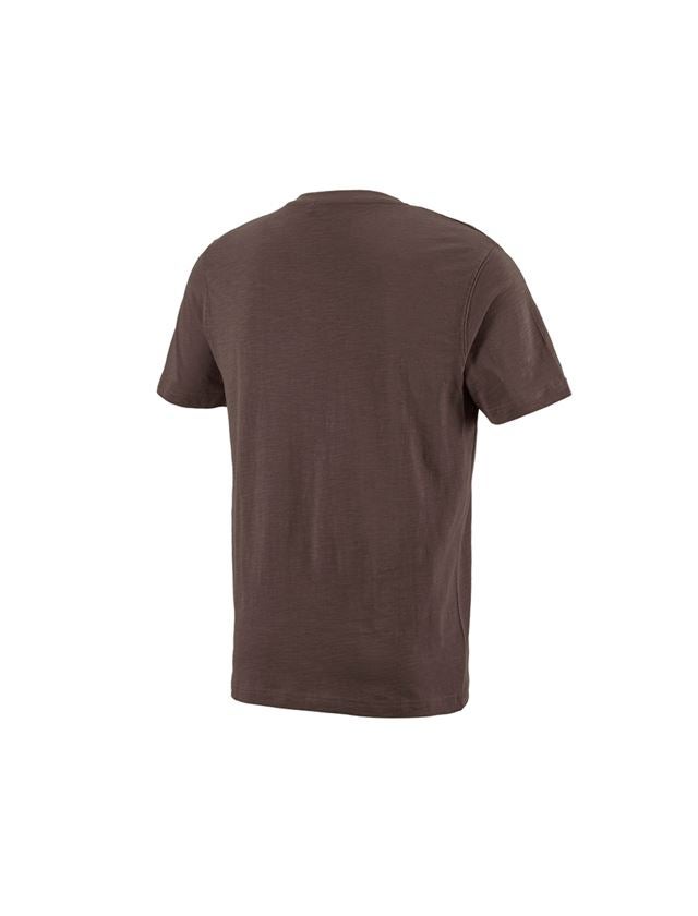 Schrijnwerkers / Meubelmakers: e.s. T-Shirt cotton slub V-Neck + kastanje 1