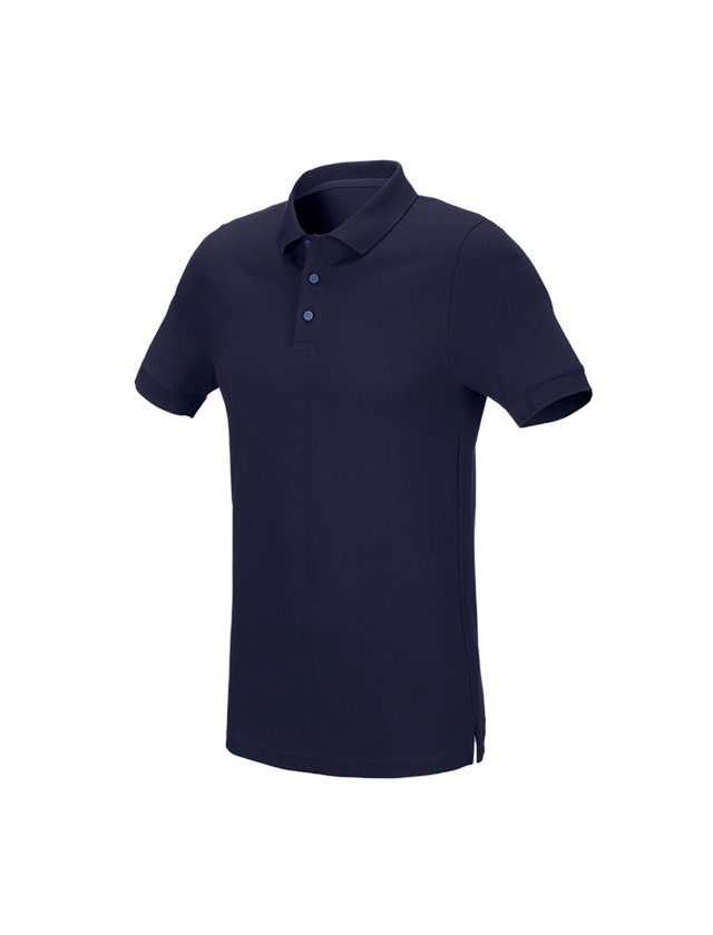 Bovenkleding: e.s. Pique-Polo cotton stretch, slim fit + donkerblauw 1