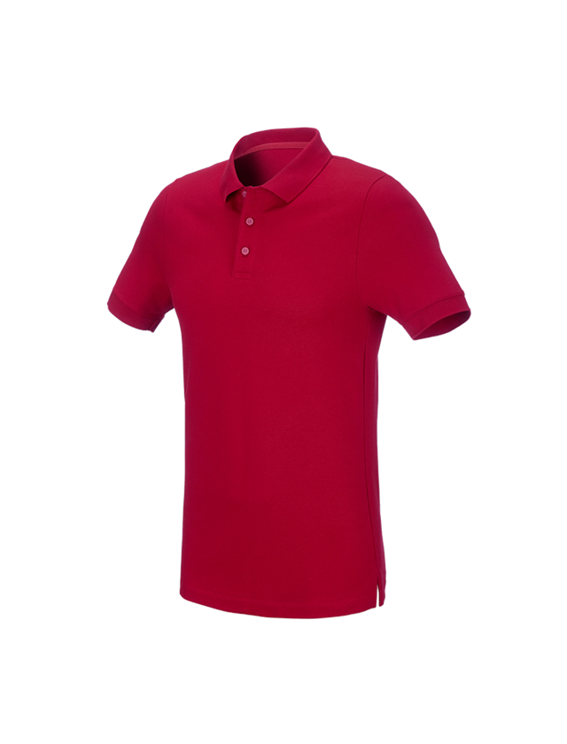 Bovenkleding: e.s. Pique-Polo cotton stretch, slim fit + vuurrood 1