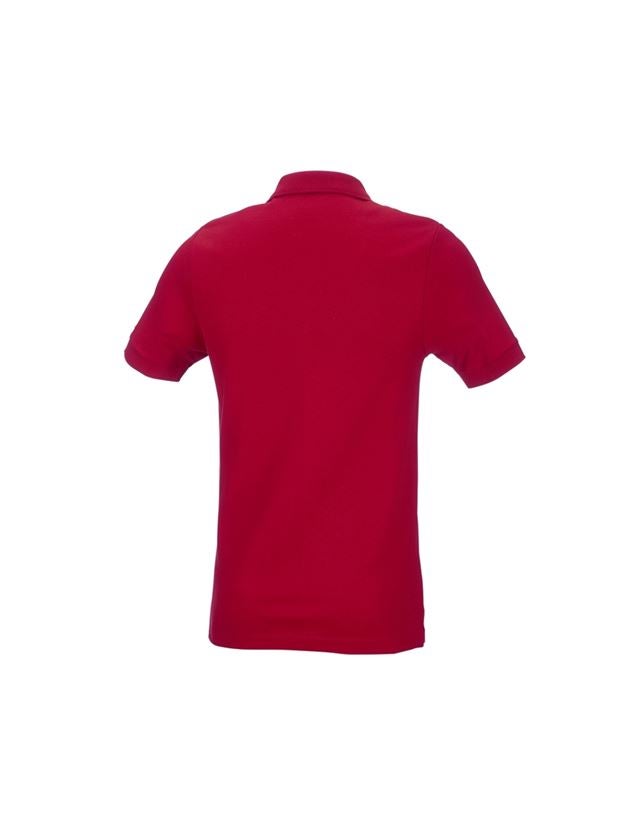 Bovenkleding: e.s. Pique-Polo cotton stretch, slim fit + vuurrood 2