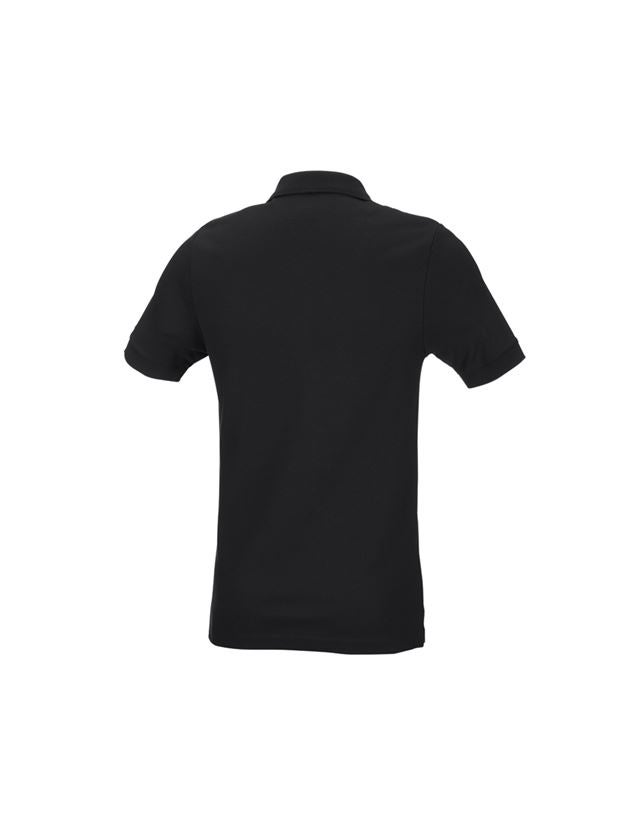 Bovenkleding: e.s. Pique-Polo cotton stretch, slim fit + zwart 2