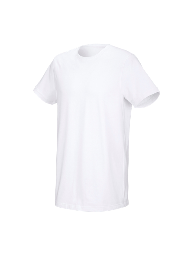 Bovenkleding: e.s. T-Shirt cotton stretch, long fit + wit 1
