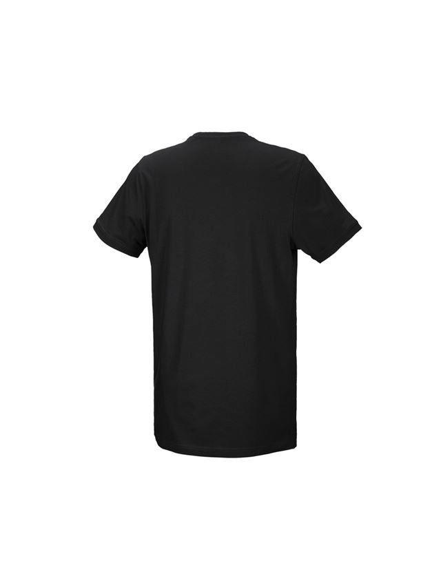Bovenkleding: e.s. T-Shirt cotton stretch, long fit + zwart 2