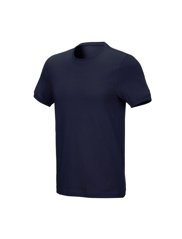 Bovenkleding: e.s. T-Shirt cotton stretch, slim fit + donkerblauw 1