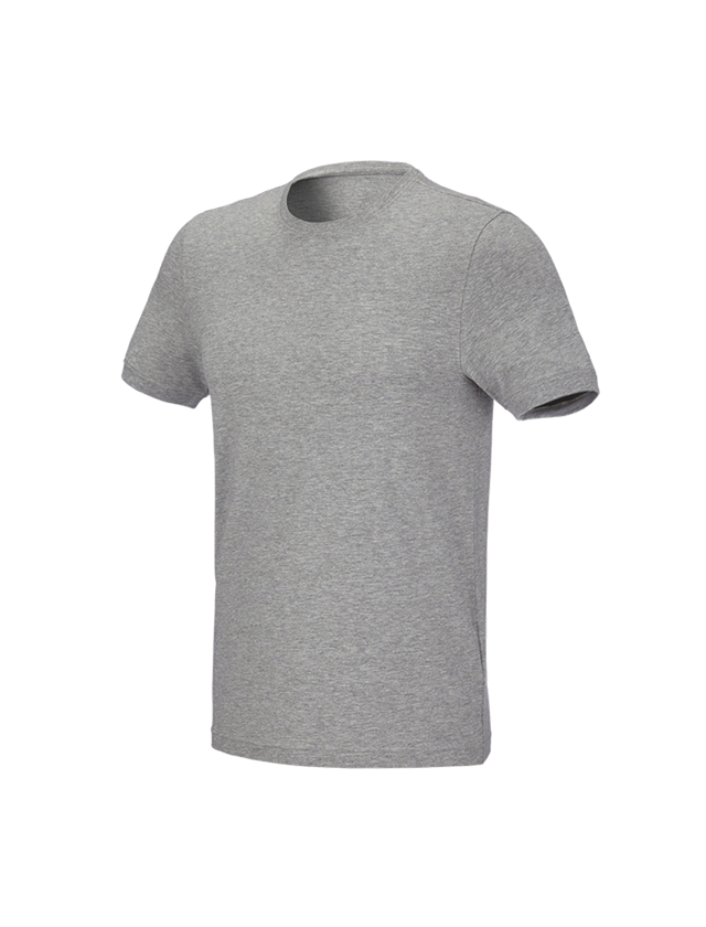 Bovenkleding: e.s. T-Shirt cotton stretch, slim fit + grijs mêlee 1