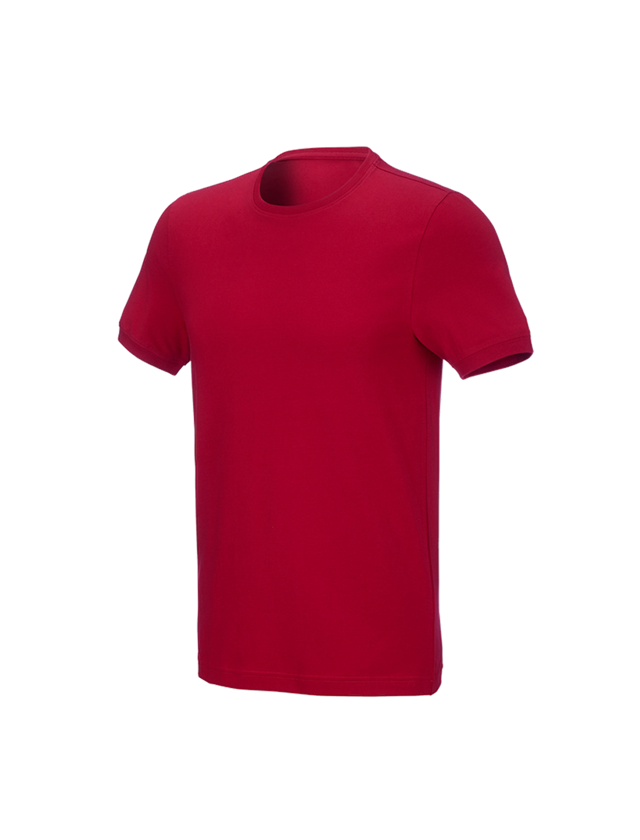 Bovenkleding: e.s. T-Shirt cotton stretch, slim fit + vuurrood 1