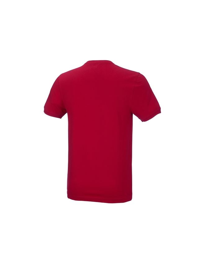 Bovenkleding: e.s. T-Shirt cotton stretch, slim fit + vuurrood 2