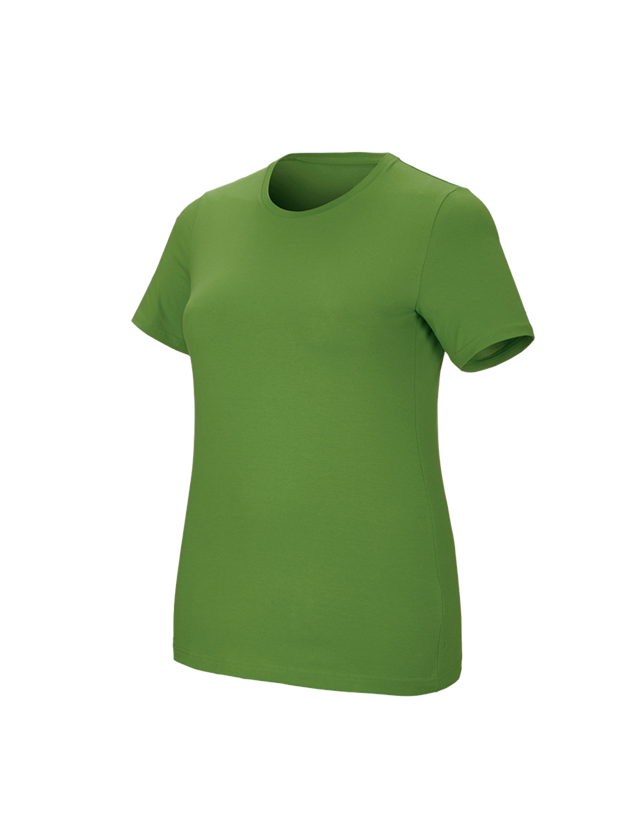 Bovenkleding: e.s. T-Shirt cotton stretch, dames, plus fit + zeegroen 1