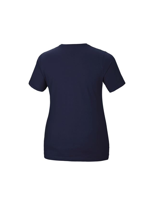 Bovenkleding: e.s. T-Shirt cotton stretch, dames, plus fit + donkerblauw 2