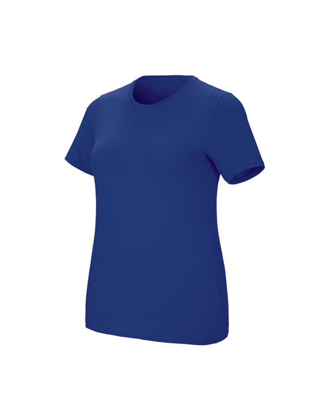 Bovenkleding: e.s. T-Shirt cotton stretch, dames, plus fit + korenblauw 1