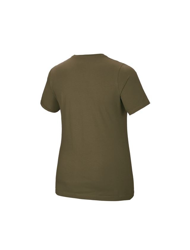 Bovenkleding: e.s. T-Shirt cotton stretch, dames, plus fit + moddergroen 2