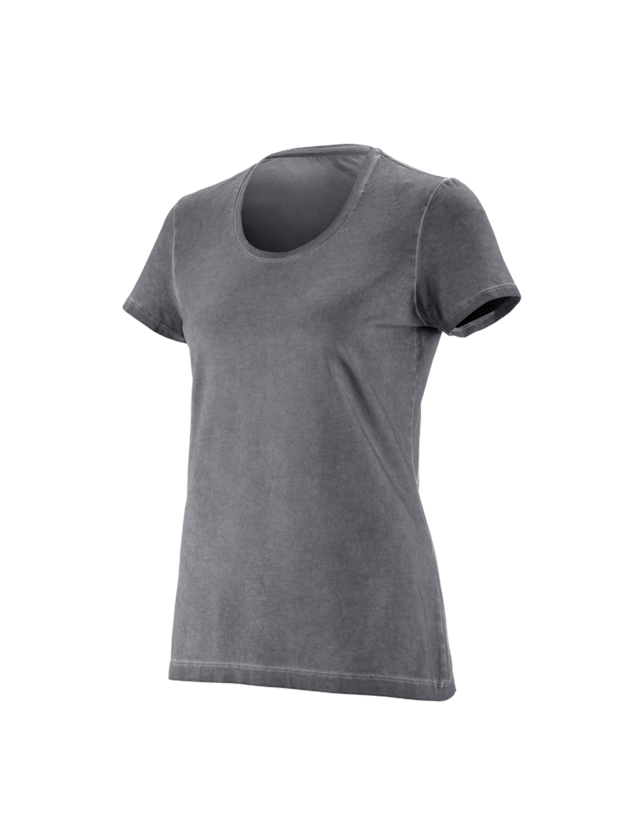 Bovenkleding: e.s. T-Shirt vintage cotton stretch, dames + cement vintage