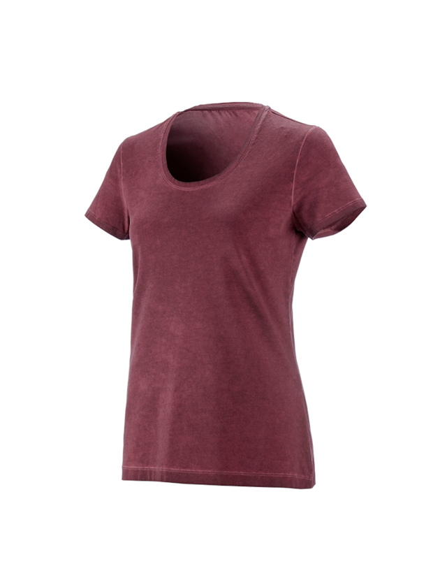 Bovenkleding: e.s. T-Shirt vintage cotton stretch, dames + robijn vintage 1