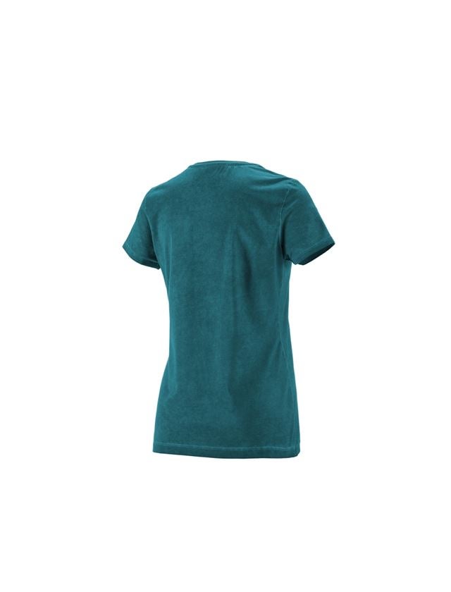 Bovenkleding: e.s. T-Shirt vintage cotton stretch, dames + donker cyaan vintage 4