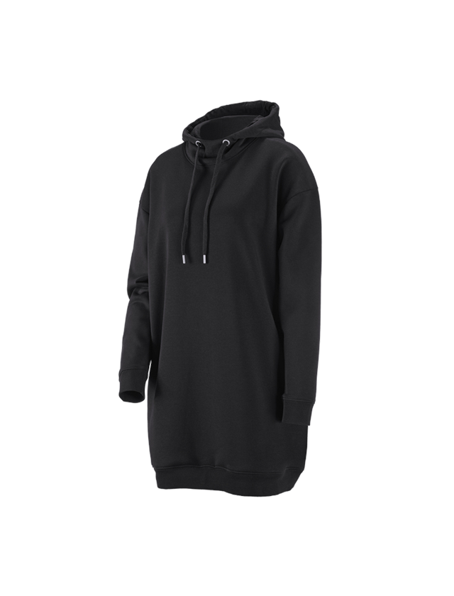 Bovenkleding: e.s. oversize hoody-sweatshirt poly cotton, dames + zwart 1