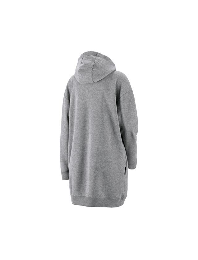 Bovenkleding: e.s. oversize hoody-sweatshirt poly cotton, dames + grijs mêlee 1