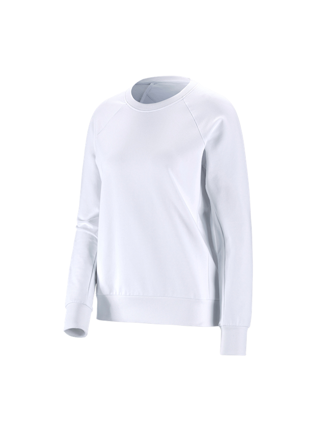 Onderwerpen: e.s. Sweatshirt cotton stretch, dames + wit