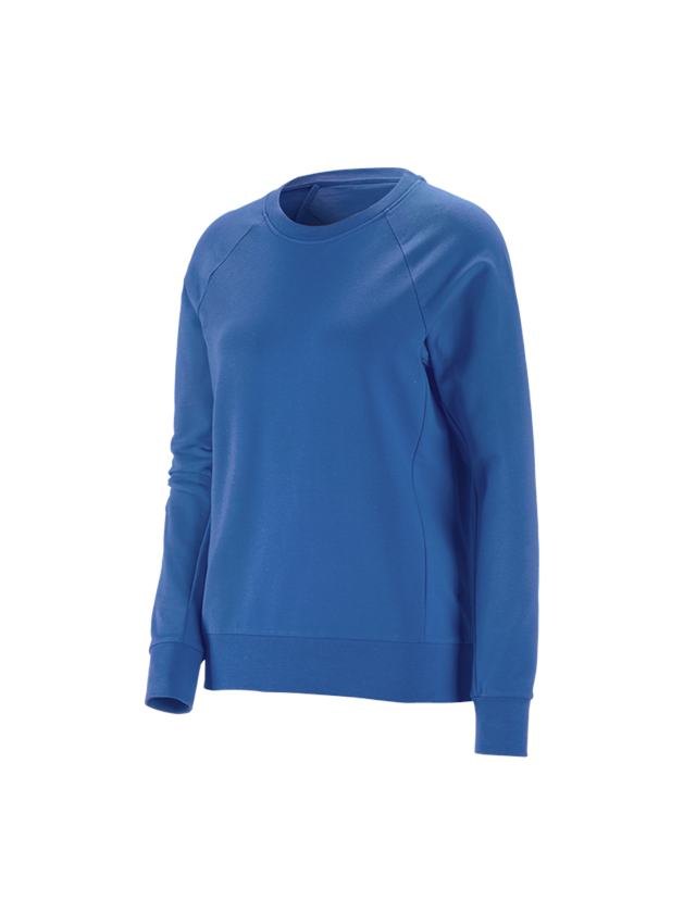 Onderwerpen: e.s. Sweatshirt cotton stretch, dames + gentiaanblauw