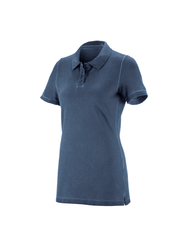 Bovenkleding: e.s. Polo-Shirt vintage cotton stretch, dames + antiek blauw vintage