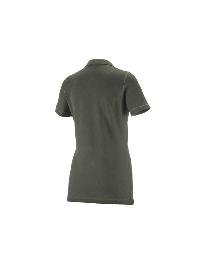 Bovenkleding: e.s. Polo-Shirt vintage cotton stretch, dames + camouflagegroen vintage 1