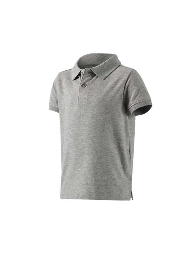 Bovenkleding: e.s. Polo-Shirt cotton stretch, kinderen + grijs mêlee
