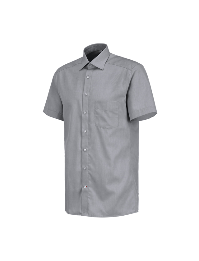 Bovenkleding: Business overhemd e.s.comfort, korte mouw + grijs melange