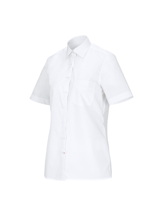 Bovenkleding: e.s. Service-blouse korte mouw + wit